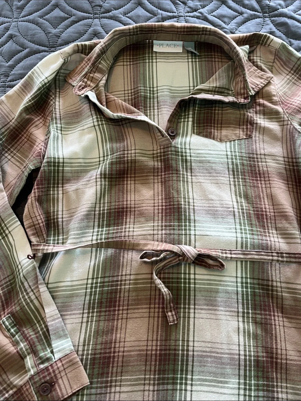 Long sleeved plaid flannel dress new